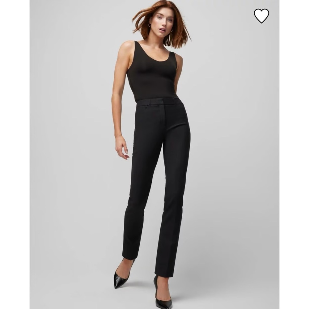 WHBM Elle Slim Trouser Comfort Stretch Pant in Black